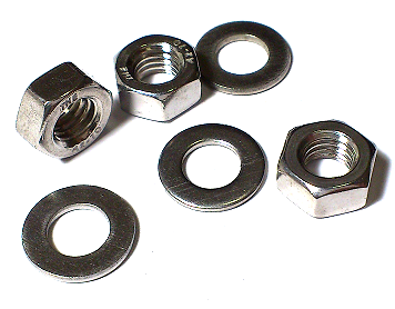 Hexagon Nut & Washer Set Stainless Steel SUS304 M8 10 Pc/Lot - Click Image to Close